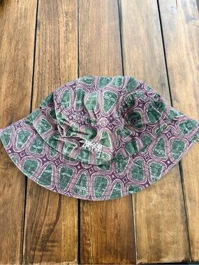 Stussy Mask Patterned Bucket Hat  size L